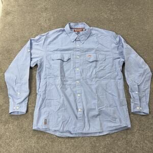 SIMMS Fishing Products Blue Long Sleeve Button Front Vented Shirt XL Outdoor ***
